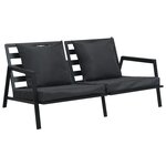 vidaXL Salon de jardin 5 Pièces avec coussins Aluminium Gris foncé