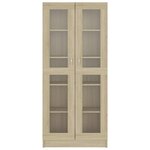 vidaXL Armoire vitrine Chêne sonoma 82 5x30 5x185 5 cm Bois ingénierie