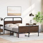 vidaXL Cadre de lit sans matelas 135x190 cm chêne marron