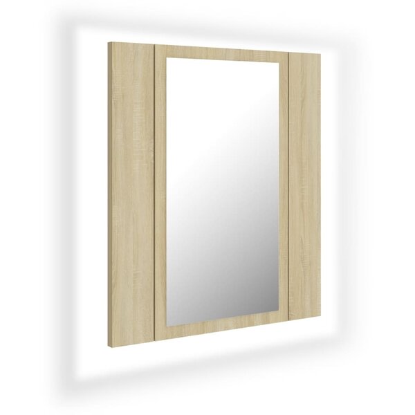 vidaXL Armoire à miroir LED de bain Chêne sonoma 40x12x45 cm Acrylique