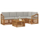 vidaXL Ensemble de canapé d'angle 6 Pièces Gris Naturel et Clair