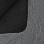 vidaXL Couvre-lit à double face matelassé 230 x 260 cm Gris et noir