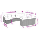 vidaXL Salon de jardin avec coussins 12 Pièces beige résine tressée