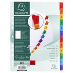 Intercalaires Imprimés numériques carte blanche 160g- 12 positions - A4 Blanc EXACOMPTA