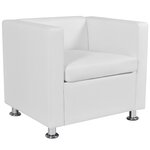 vidaXL Fauteuil Blanc Similicuir