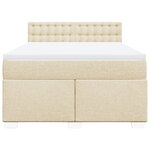 vidaXL Sommier à lattes de lit avec matelas Crème 140x200 cm Tissu
