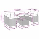 vidaXL Salon de jardin avec coussins 8 Pièces noir résine tressée acacia