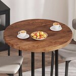 vidaXL Plateau de table Marron foncé Ø 90 x 4 cm Chêne massif