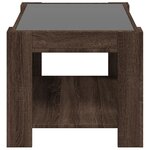 vidaXL Table basse avec LED chêne marron 73x53x45 cm bois d'ingénierie