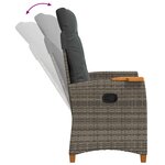 vidaXL Chaise inclinable avec plateau à thé 62 x 64 x 112 cm polyrotin