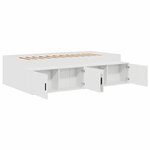 vidaXL Cadre de lit avec rangement Blanc 90 x 200 cm Bois d'ingénierie