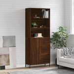 vidaXL Buffet haut Chêne marron 69 5x34x180 cm Bois d'ingénierie