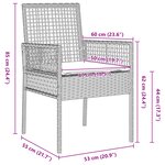 Chaises de jardin vidaXL 2 Pièces avec coussins Gris clair en poly rattan