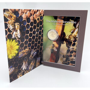 2 euros commémorative Malte 2024 - Abeille Maltaise en coffret BU.