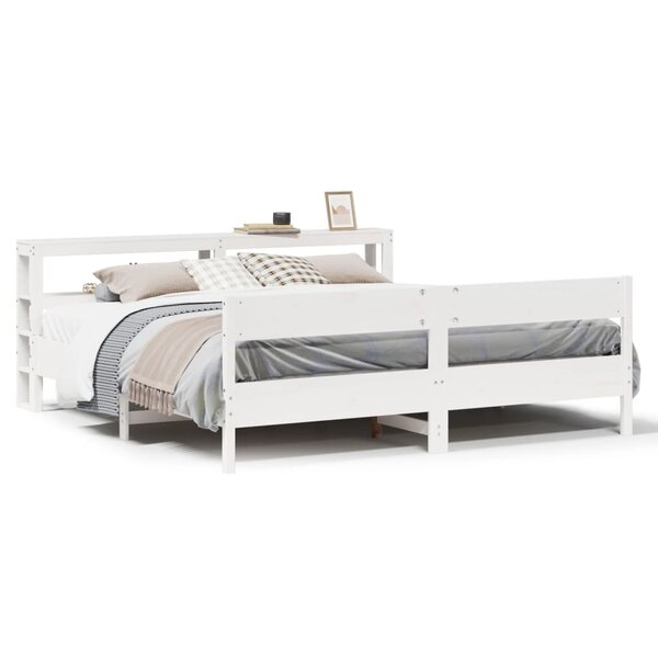 vidaXL Cadre de lit sans matelas blanc 180x200 cm bois massif de pin