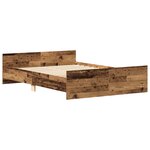 vidaXL Cadre de lit sans matelas vieux bois 150x200 cm bois ingénierie