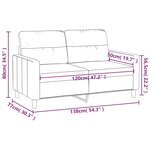 vidaXL Canapé à 2 places Rouge bordeaux 120 cm Tissu