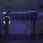vidaXL Bureau de jeu avec pieds en forme de K Noir 90x60x75 cm