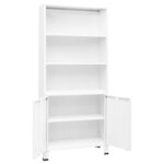 vidaXL Bibliothèque industrielle Blanc 80x32x180 cm Acier