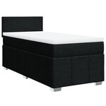 vidaXL Sommier à lattes de lit avec matelas Noir 90x200 cm Tissu