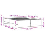 vidaXL Cadre de lit chêne sonoma 160x200 cm bois d'ingénierie et métal