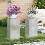 vidaXL Supports de Plantes d'Extérieur Pilier 2 Pièces 24x24x55 cm Acier Inoxydable