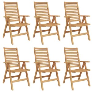vidaXL Chaise 6 Pièces Marron 64 5 x 52 x 108 cm Bois de teck massif