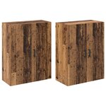 vidaXL Armoire Murale 2 Pièces Bois ancien 69 5 x 34 x 90 cm