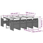 vidaXL Ensemble à manger de jardin et coussins 9 Pièces beige Poly rotin