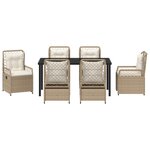 vidaXL Ensemble de Salle à Manger de Jardin de 7 Pièces Beige Rattan Synthétique