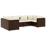 vidaXL Salon de jardin 6 Pièces avec coussins Marron Résine tressée