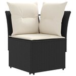 vidaXL Ensembles de meubles avec oreiller 5 Pièces Noir et Crème Rotin PE