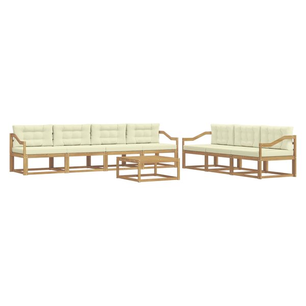 vidaXL Ensemble de canapés d'extérieur 7 pc Blanc et crème