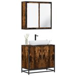 vidaXL Ensemble de meubles de salle de bain 2 Pièces Chêne fumé