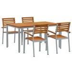 vidaXL Ensemble de salle à manger pour jardin 5 Pièces Gris et marron