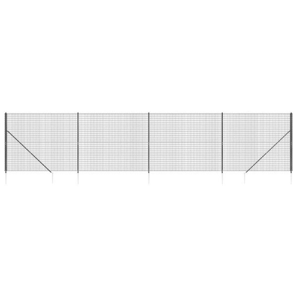 vidaXL Clôture en treillis métallique et ancrage anthracite 1 4x10 m