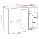 vidaXL Bureau Panama 112x45x75 cm bois massif de pin