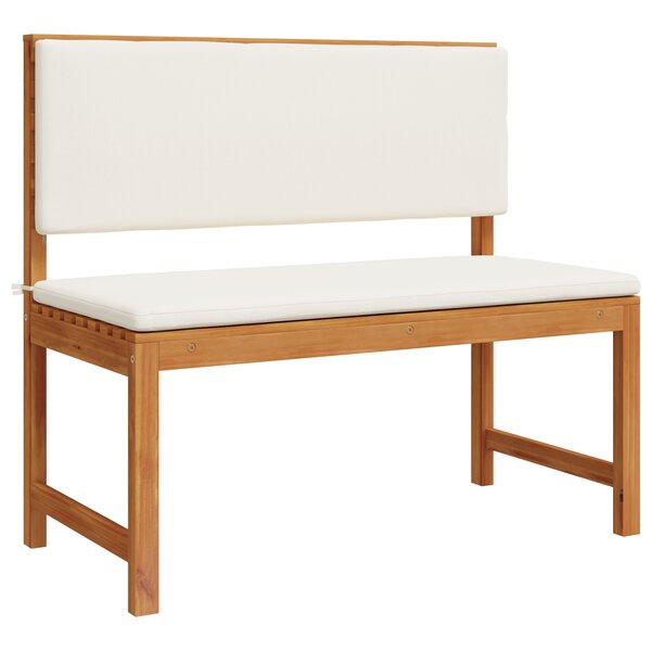 vidaXL Banc de jardin avec coussins 100x50x91 cm en bois massif d'acacia.