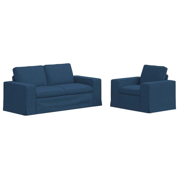 vidaXL Canapé 2 Pièces Bleu 182 x 80 x 82 cm tissu