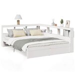 vidaXL Lit bibliothèque sans matelas blanc 140x200 cm bois pin massif