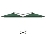 vidaXL Parasol de jardin double avec mât en acier Vert 600x300 cm