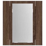 vidaXL Armoire à miroir LED de salle de bain chêne marron 40x12x45 cm