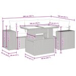 vidaXL Salon de jardin 5 Pièces avec coussins gris clair résine tressée