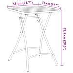 Table de jardin pliable vidaXL - Anthracite - 55x55x73 cm - Acier