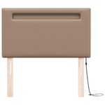 vidaXL Tête de lit LED Cappuccino 90 cm Cuir synthétique