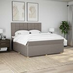 vidaXL Sommier à lattes de lit avec matelas Taupe 180x200 cm Tissu