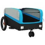 vidaXL Remorque de vélo noir et bleu 30 kg fer