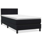 vidaXL Sommier à lattes de lit avec matelas et LED noir 90x220 cm velours