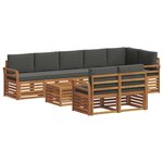 vidaXL Ensemble de canapés d'extérieur 9 pc Naturel et Anthracite