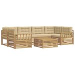 vidaXL Ensemble de canapés d'extérieur 7 pc Blanc et Beige Polyester